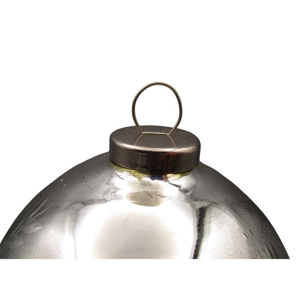 Vintage Silver Cut Snowflake Mercury Style Christmas Ornament Metal Cap GUC - Picture 6 of 10